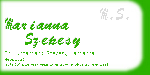 marianna szepesy business card